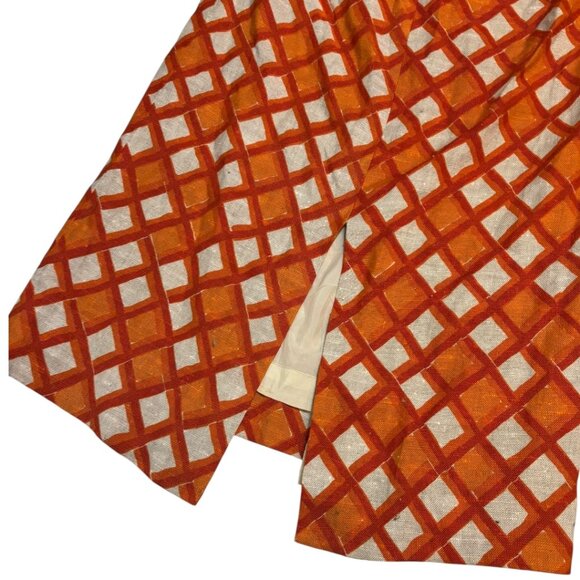 Vintage Handmade Open Back Orange Midcentury Modern Halter Dress - Picture 4 of 8